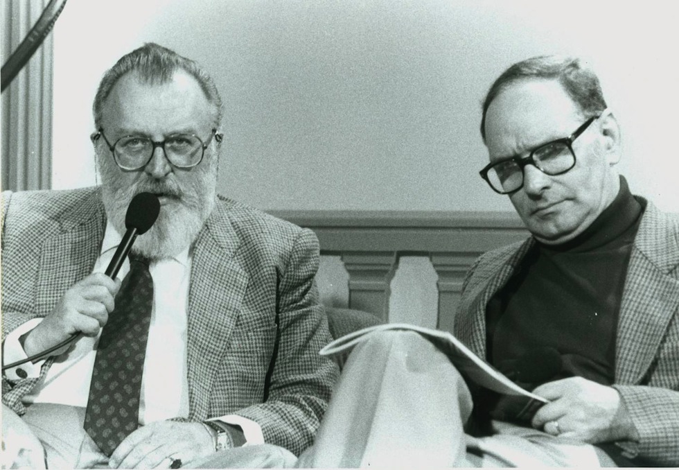 %title插图%num Sergio Leone (left) and Ennio Morricone (right) together redefined the Western.